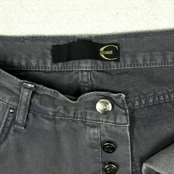 Just Cavalli Jeans Mens 30x30 Button Fly Made in Italy‎ Grey 100% Cotton Patched - Picture 5 of 15